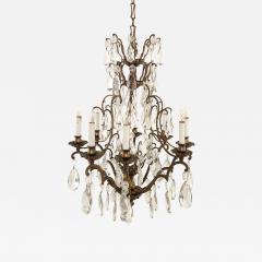 French Vintage Louis XV Style Bronze and Crystal Chandelier - 4097609