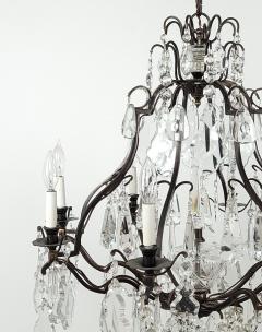 French Vintage Louis XV Style Bronze and Crystal Chandelier - 4093790