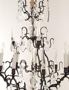 French Vintage Louis XV Style Bronze and Crystal Chandelier - 4095269