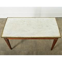 French Vintage Mahogany Marble Coffee Table - 4215775