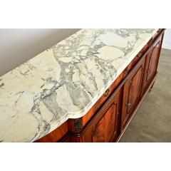 French Vintage Mahogany Marble Top Enfilade - 4282179