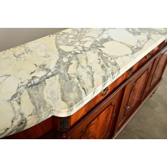 French Vintage Mahogany Marble Top Enfilade - 4282181