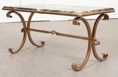 French Vintage Marble and Brass Coffee Cocktail Table - 1518044