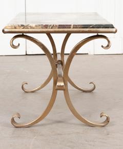 French Vintage Marble and Brass Coffee Cocktail Table - 1518052
