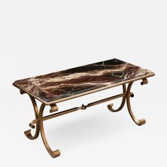 French Vintage Marble and Brass Coffee Cocktail Table - 1518331