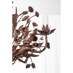 French Vintage Metal Flower Bouquet Chandelier - 1998986