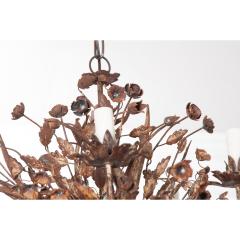 French Vintage Metal Flower Bouquet Chandelier - 1998988