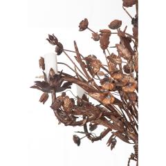 French Vintage Metal Flower Bouquet Chandelier - 1998990