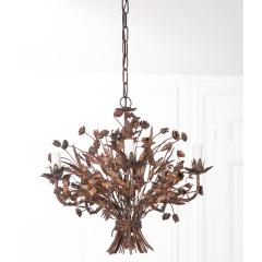 French Vintage Metal Flower Bouquet Chandelier - 1999019