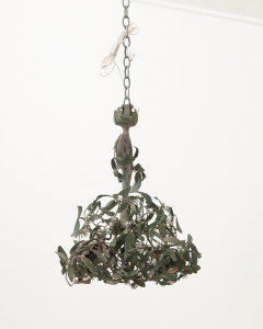 French Vintage Metal Mistletoe Chandelier - 2753023