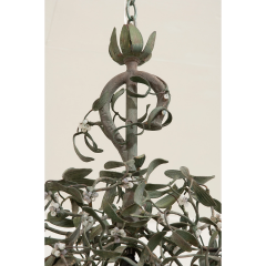 French Vintage Metal Mistletoe Chandelier - 2753032