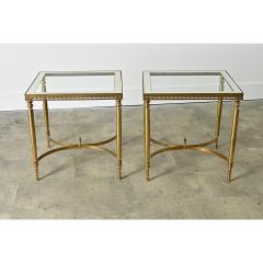 French Vintage Mid century Brass Glass Tables - 4482283
