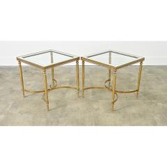French Vintage Mid century Brass Glass Tables - 4482285