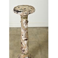 French Vintage Onyx Pedestal with Brass Details - 3954832
