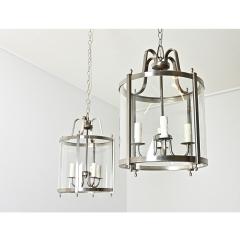 French Vintage Pair of Nickel finish Lanterns - 4482197