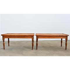 French Vintage Pair of Parquet Coffee Tables - 4688218