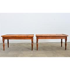 French Vintage Pair of Parquet Coffee Tables - 4688222