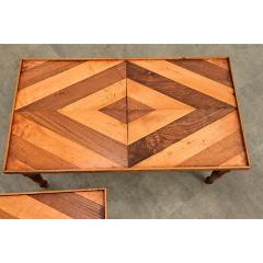 French Vintage Pair of Parquet Coffee Tables - 4688238