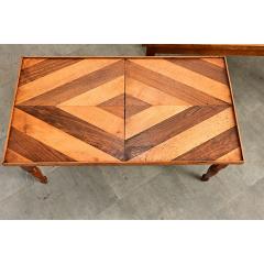French Vintage Pair of Parquet Coffee Tables - 4688243