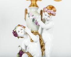 French Vintage Porcelain and Brass Candelabra Lamps - 314518
