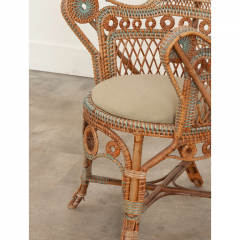 French Vintage Rattan Arm Chair - 2968006