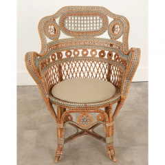 French Vintage Rattan Arm Chair - 2968013