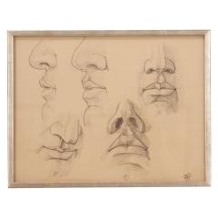 French Vintage Set of 9 Framed Figure Study Sketches - 2951139