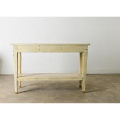 French Vintage Solid Walnut Painted Console Table - 4442282