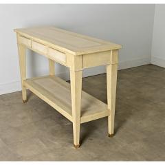 French Vintage Solid Walnut Painted Console Table - 4442285