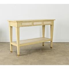 French Vintage Solid Walnut Painted Console Table - 4442300