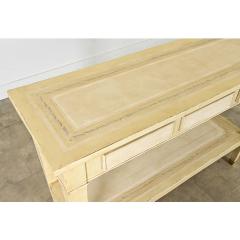 French Vintage Solid Walnut Painted Console Table - 4442302