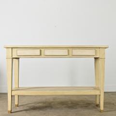 French Vintage Solid Walnut Painted Console Table - 4442308