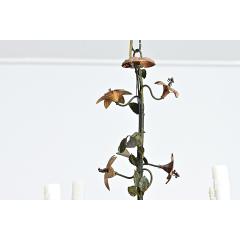 French Vintage T le Painted Floral Chandelier - 4541995