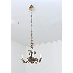 French Vintage T le Painted Floral Chandelier - 4541996