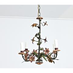 French Vintage T le Painted Floral Chandelier - 4541999