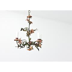 French Vintage T le Painted Floral Chandelier - 4542004
