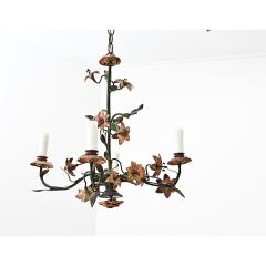 French Vintage T le Painted Floral Chandelier - 4542006