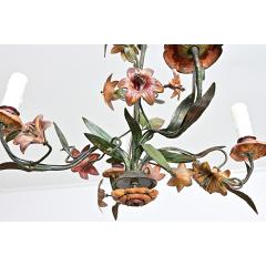 French Vintage T le Painted Floral Chandelier - 4542008