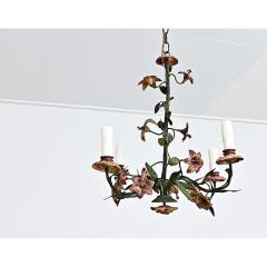 French Vintage T le Painted Floral Chandelier - 4542016