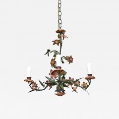 French Vintage T le Painted Floral Chandelier - 4581678