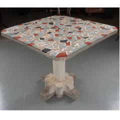 French Vintage Terrazzo Concrete Pedestal Table - 1931463