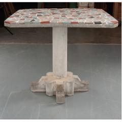 French Vintage Terrazzo Concrete Pedestal Table - 1931465