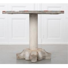 French Vintage Terrazzo Concrete Pedestal Table - 1931466