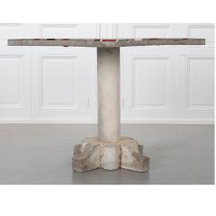 French Vintage Terrazzo Concrete Pedestal Table - 1931467