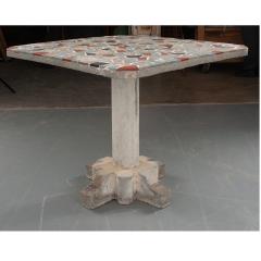 French Vintage Terrazzo Concrete Pedestal Table - 1931469