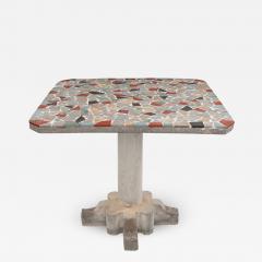 French Vintage Terrazzo Concrete Pedestal Table - 2052101