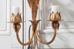 French Vintage Two Light Floral Sconce - 1703882