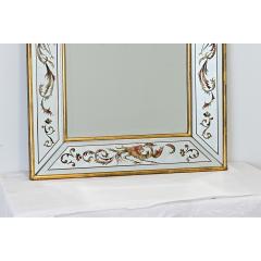 French Vintage Verre glomis Mirror with Phoenix Pattern - 4589780