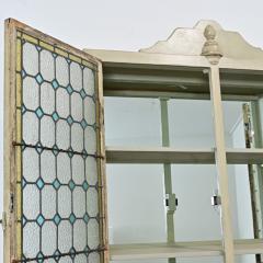 French Wall Cabinet Made with Stained Glass Doors - 4642992