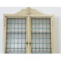 French Wall Cabinet Made with Stained Glass Doors - 4642994